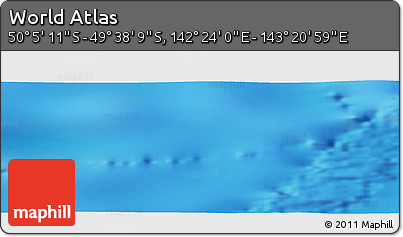 Physical Panoramic Map of the Area around 49° 51' 40" S, 142° 52' 30" E