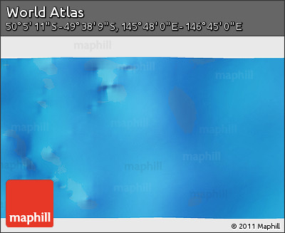 Physical 3D Map of the Area around 49° 51' 40" S, 146° 16' 30" E