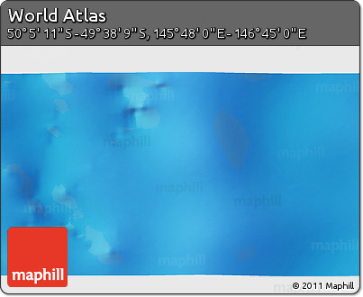 Physical 3D Map of the Area around 49° 51' 40" S, 146° 16' 30" E
