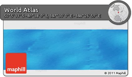 Physical Panoramic Map of the Area around 49° 51' 40" S, 147° 58' 29" E