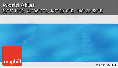 Physical Panoramic Map of the Area around 49° 51' 40" S, 147° 58' 29" E