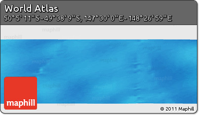 Physical Panoramic Map of the Area around 49° 51' 40" S, 147° 58' 29" E