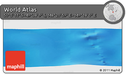 Physical Panoramic Map of the Area around 49° 51' 40" S, 148° 49' 29" E