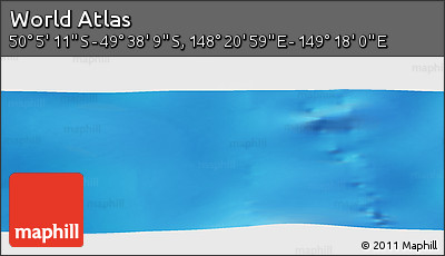 Physical Panoramic Map of the Area around 49° 51' 40" S, 148° 49' 29" E