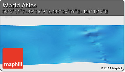 Physical Panoramic Map of the Area around 49° 51' 40" S, 148° 49' 29" E
