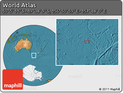 Satellite Location Map of the Area around 49° 51' 40" S, 157° 19' 29" E