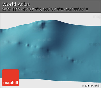 Satellite 3D Map of the Area around 49° 51' 40" S, 164° 7' 30" E