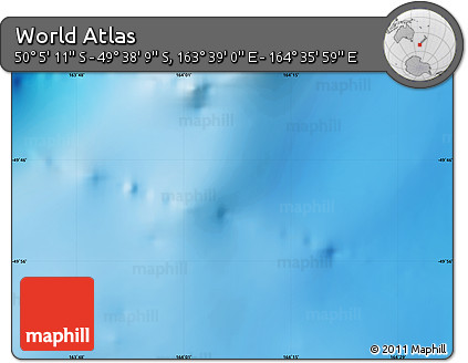 Physical Map of the Area around 49° 51' 40" S, 164° 7' 30" E
