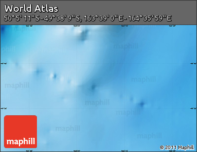 Physical Map of the Area around 49° 51' 40" S, 164° 7' 30" E