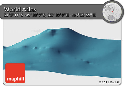 Satellite Panoramic Map of the Area around 49° 51' 40" S, 164° 7' 30" E