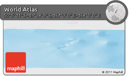 Physical Panoramic Map of the Area around 49° 51' 40" S, 167° 31' 30" E
