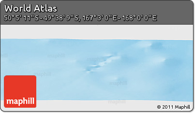 Physical Panoramic Map of the Area around 49° 51' 40" S, 167° 31' 30" E