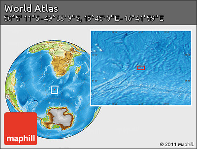 Physical Location Map of the Area around 49° 51' 40" S, 16° 13' 30" E