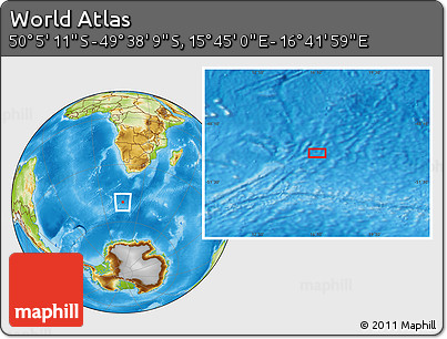 Physical Location Map of the Area around 49° 51' 40" S, 16° 13' 30" E