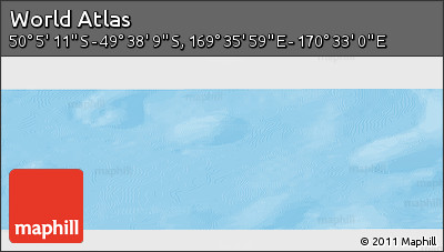 Physical Panoramic Map of the Area around 49° 51' 40" S, 170° 4' 29" E