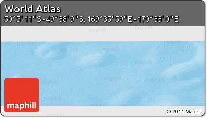 Physical Panoramic Map of the Area around 49° 51' 40" S, 170° 4' 29" E