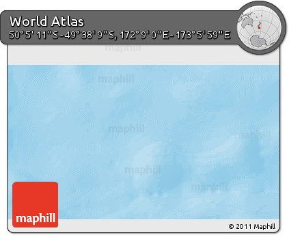Physical 3D Map of the Area around 49° 51' 40" S, 172° 37' 30" E