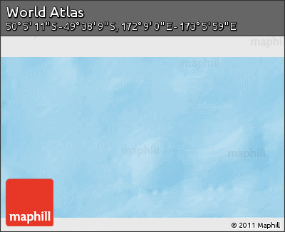 Physical 3D Map of the Area around 49° 51' 40" S, 172° 37' 30" E