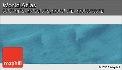 Satellite Panoramic Map of the Area around 49° 51' 40" S, 173° 28' 29" E