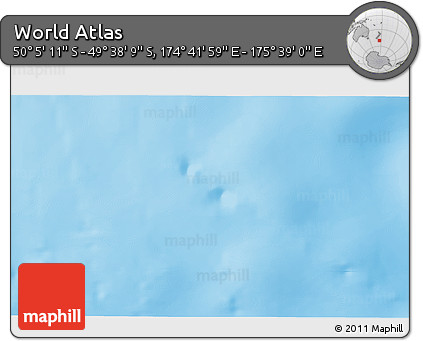 Physical 3D Map of the Area around 49° 51' 40" S, 175° 10' 30" E