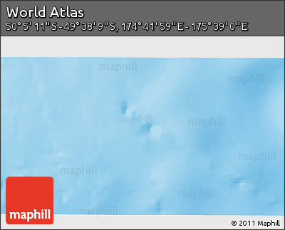 Physical 3D Map of the Area around 49° 51' 40" S, 175° 10' 30" E