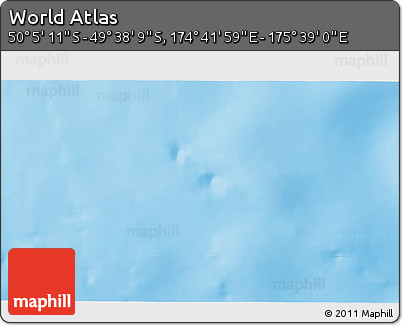 Physical 3D Map of the Area around 49° 51' 40" S, 175° 10' 30" E