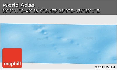Physical Panoramic Map of the Area around 49° 51' 40" S, 176° 1' 30" E