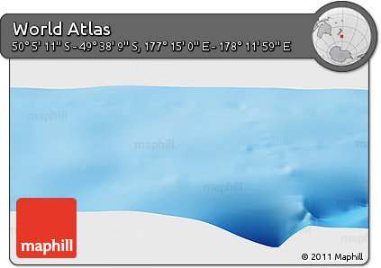 Physical Panoramic Map of the Area around 49° 51' 40" S, 177° 43' 29" E