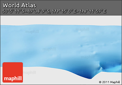 Physical Panoramic Map of the Area around 49° 51' 40" S, 177° 43' 29" E