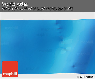 Physical 3D Map of the Area around 49° 51' 40" S, 25° 34' 30" E