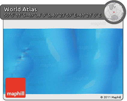 Physical 3D Map of the Area around 49° 51' 40" S, 40° 52' 30" E