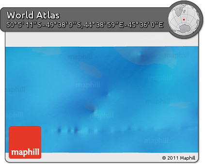 Physical 3D Map of the Area around 49° 51' 40" S, 45° 7' 30" E
