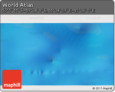 Physical 3D Map of the Area around 49° 51' 40" S, 45° 7' 30" E