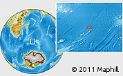Physical Location Map of the area around 49° 51' 40" S, 56° 10' 29" E