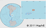 Gray Location Map of the area around 49° 51' 40" S, 56° 52' 30" W