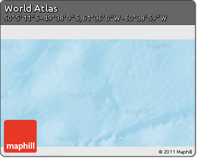 Physical 3D Map of the Area around 49° 51' 40" S, 61° 7' 30" W