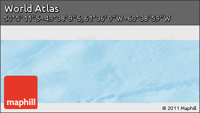 Physical Panoramic Map of the Area around 49° 51' 40" S, 61° 7' 30" W