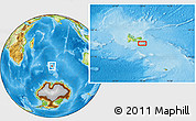 Physical Location Map of the area around 49° 51' 40" S, 70° 37' 30" E