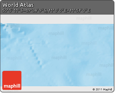 Physical 3D Map of the Area around 49° 51' 40" S, 71° 28' 29" E
