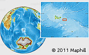 Physical Location Map of the area around 49° 51' 40" S, 71° 28' 29" E