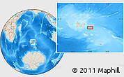 Shaded Relief Location Map of the area around 49° 51' 40" S, 71° 28' 29" E