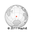 Outline Map of the Area around 49° 51' 40" S, 71° 28' 29" E, rectangular outline