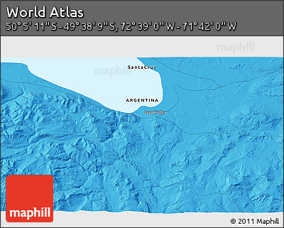 Political 3D Map of the Area around 49° 51' 40" S, 72° 10' 30" W