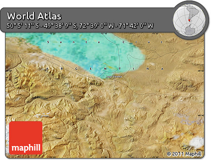 Satellite Map of the Area around 49° 51' 40" S, 72° 10' 30" W