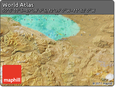 Satellite Map of the Area around 49° 51' 40" S, 72° 10' 30" W