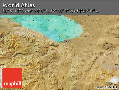 Satellite Map of the Area around 49° 51' 40" S, 72° 10' 30" W