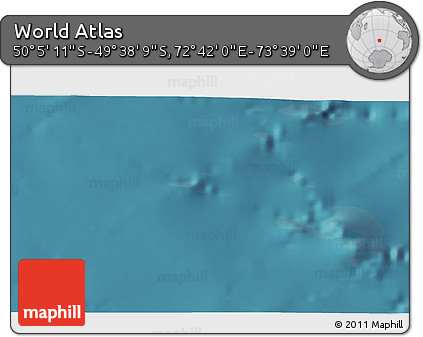 Satellite 3D Map of the Area around 49° 51' 40" S, 73° 10' 30" E