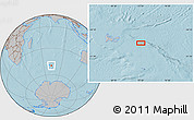 Gray Location Map of the area around 49° 51' 40" S, 73° 10' 30" E, hill shading