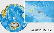 Physical Location Map of the area around 49° 51' 40" S, 73° 10' 30" E