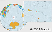 Political Location Map of the area around 49° 51' 40" S, 73° 10' 30" E